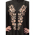 Designer Irani Kaftan with embroidery work- Black